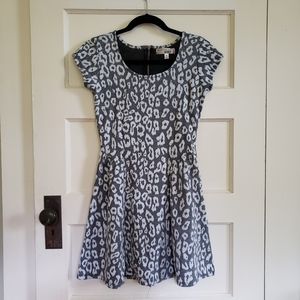 Derek Heart Gray Leopard Print Dress